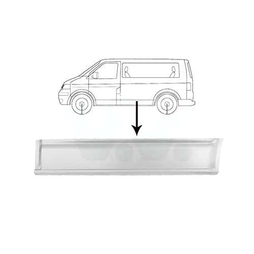  Painel lateral inferior esquerdo para VOLKSWAGEN Transporter T5 (2003-2015) - chassis curto - KT40306-1 