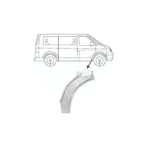  Arco frontal direito do pára-lamas, parte traseira para VW Transporter T5 - KT40309 
