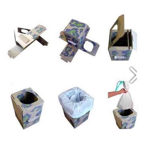  Folding portable toilet CAREBAG CLEANIS cardboard dry toilets - KV10000-2 