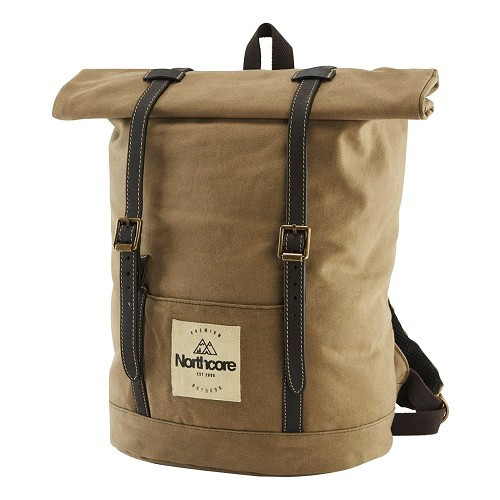  Waxed Canvas Back Pack Rucksack NORTHCORE - Chocolate - KV10211 