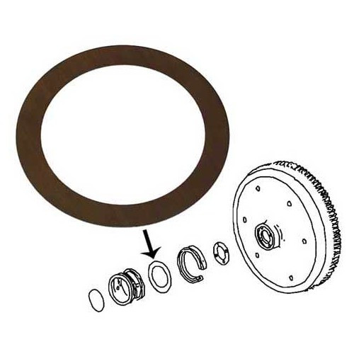  1 lateral play adjustment shim, 0.32 mm thick, for VOLKSWAGEN Combi Split Brazil (1957-1975) - KZ10048 