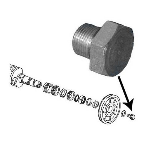  Chrome crankshaft pulley bolt for VOLKSWAGEN Combi Split Brazil (1957-1975) - KZ10256-2 