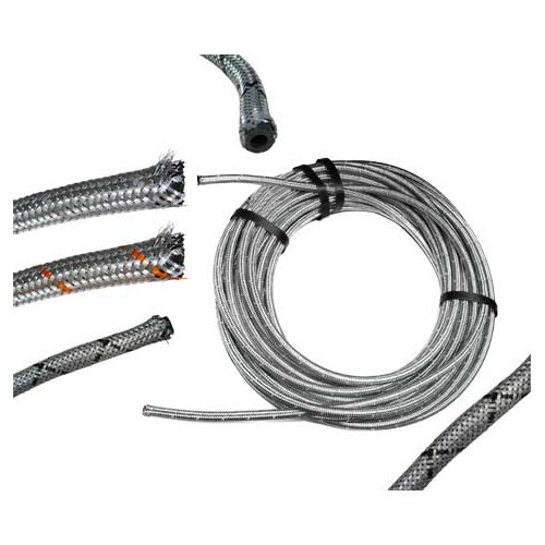  6 mm reinforced metal braided petrol hose - per linear metre - KZ20025-1 