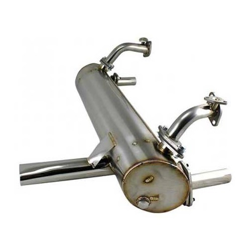 Vintage Speed Inox Auspuff mit einem Ausgang für VOLKSWAGEN Combi Split Brazil (1957-1975) - 25 / 30 PS Motor - KZ20055