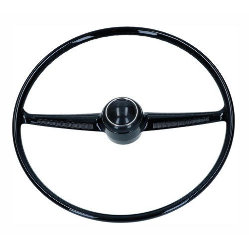 Black steering wheel with horn button for VOKSWAGEN Combi Clipper Brazil (1976-1983) - KZ40097