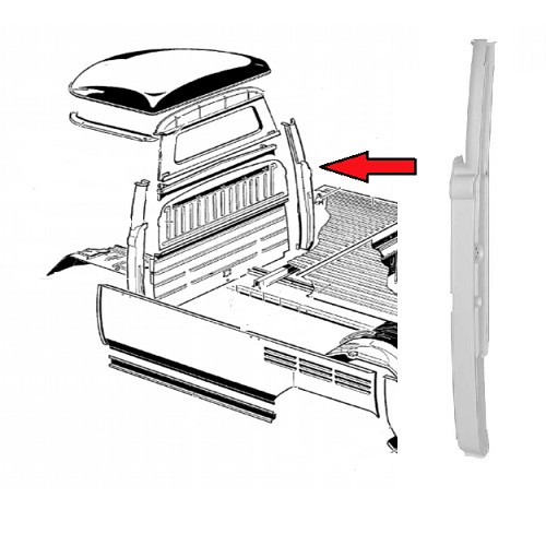     
                
                
    Left "B Pillar" panel for VW Split Screen Camper Sinka Pick-up Brazil (1957-1975) - KZ80323
