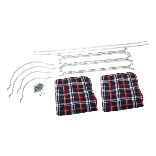     
                
                
    Cortinas interiores para VOLKSWAGEN Combi Split Brasil (1957-1975) - Gingham azul - KZ80526
