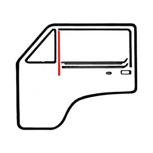     
                
                
    Guia vertical da janela da porta da frente para VOLKSWAGEN LT (1976-1996) - LA13101
