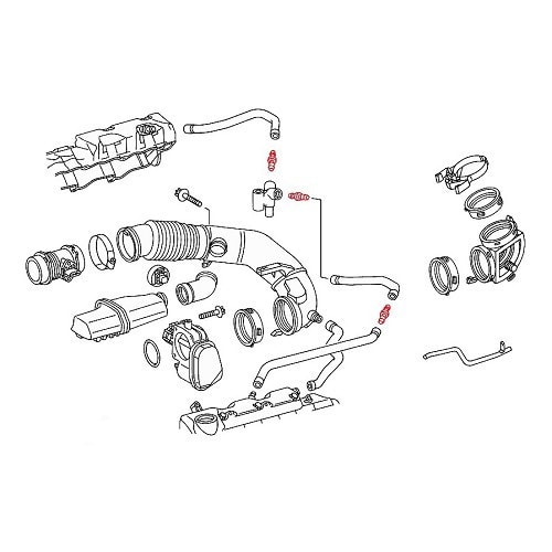 Schnüffelschlauchkupplung für Mercedes SLK R170 - MB00029-1 