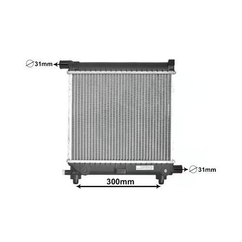  Engine radiator for Mercedes 190 (W201), manual gearbox, without air conditioning - MB01100 