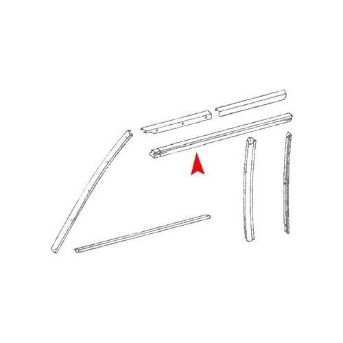 Right gasket that goes between window and convertible top for Mercedes SL R107 - MB07154