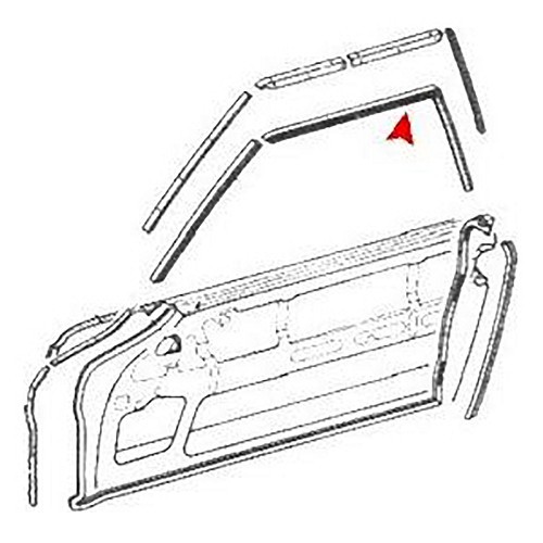  Joint de vitre gauche pour Mercedes W113 Pagode - MB07192-1 
