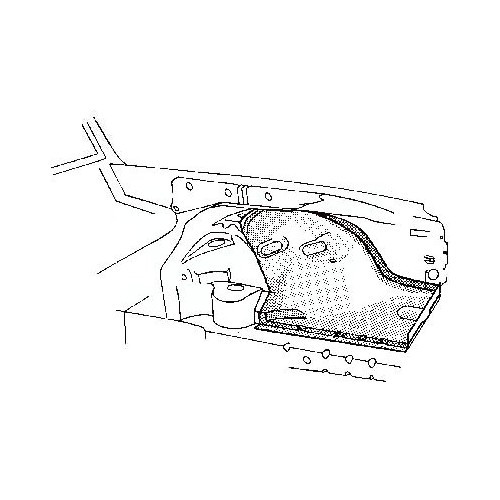  Reparatieblad, rechtsvoor, motorcompartiment, voor Mercedes W123 - MB08030 