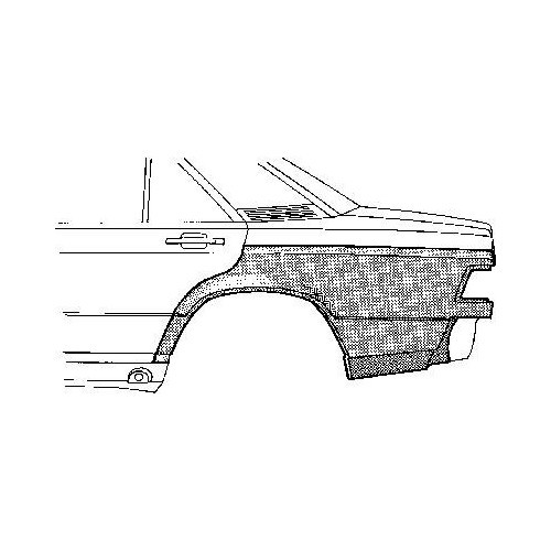  Linker achterspatbord voor Mercedes 190 (W201) - MB08154 