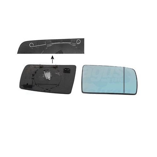  Right door mirror glass for Mercedes C Class C (W202), aspherical version - MB10118 