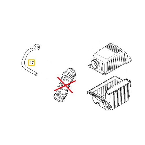 Tubo di sfiato olio per Mini R52 Cabriolet e R53 Cooper S (10/2000-07/2008) - W11 - MC10006