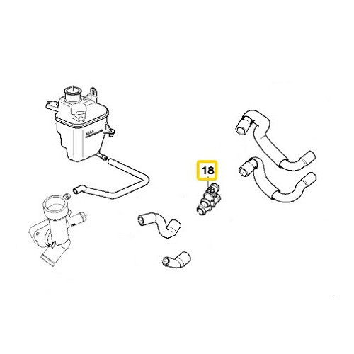 Water hose connector for Mini R50 Sedan and R52 Convertible (09/2000-07/2008) - MC57003