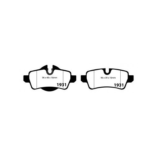 EBC Ultimax black rear brake pads for MINI III R55 R55LCI Clubman and R56 R56 LCI Sedan (10/2005-06/2014) - MH50005