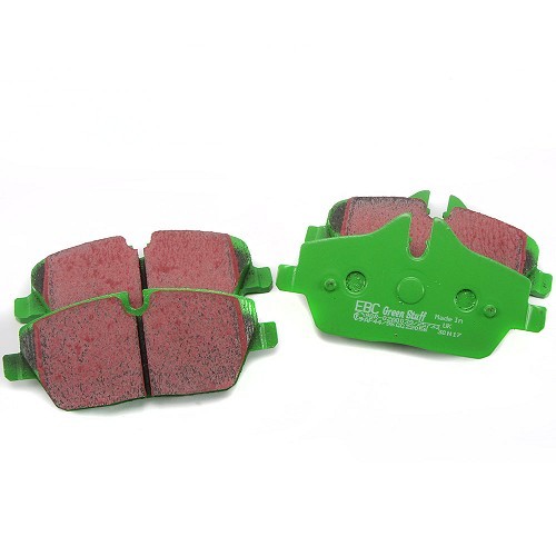  Green EBC Greenstuff front brake pads for MINI III R57 R57LCI Convertible R58 Coupe and R59 Roadster (10/2007-06/2015) - MH50008-1 
