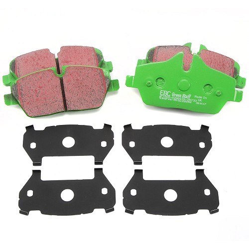  Green EBC Greenstuff front brake pads for MINI III R57 R57LCI Convertible R58 Coupe and R59 Roadster (10/2007-06/2015) - MH50008 