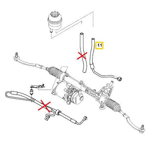 Flexible retour de direction assistée pour Mini R50 Berline R52 Cabriolet et R53 Cooper S (09/2000-07/2008) - MJ52301