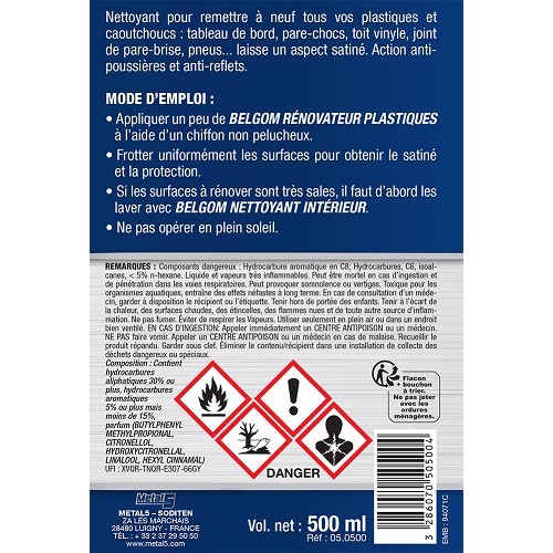  BELGOM hersteller voor kunststoffen en rubber - fles - 500ml - MX10012-1 