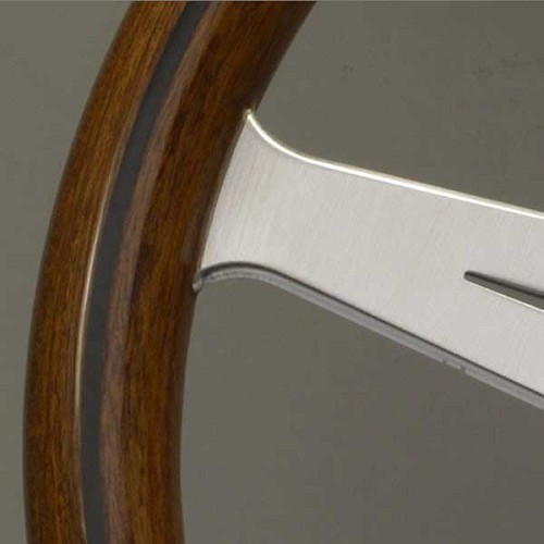  Nardi Classic Line mahogany wood and satin finish aluminium steering wheel for Mazda MX5 NA, NB - diameter 360mm - MX10885-1 
