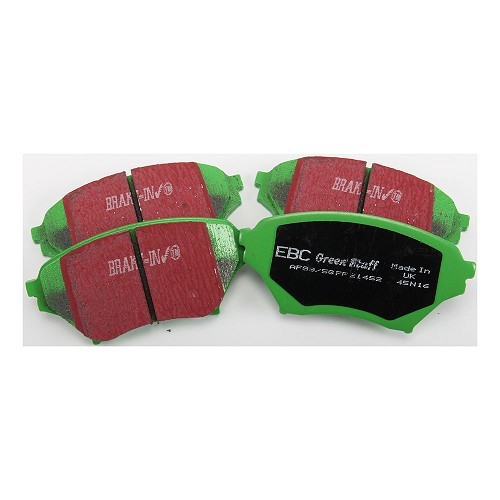     
                
                
    Green EBC front brake pads for Mazda MX5 NBFL 1.6L sport chassis and 1.8L - MX11250
