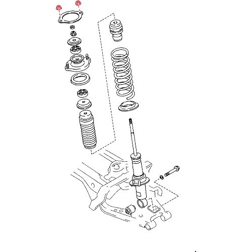  Porca de suporte de amortecedor de choques para Mazda MX5 NB e NBFL - MX15020-2 
