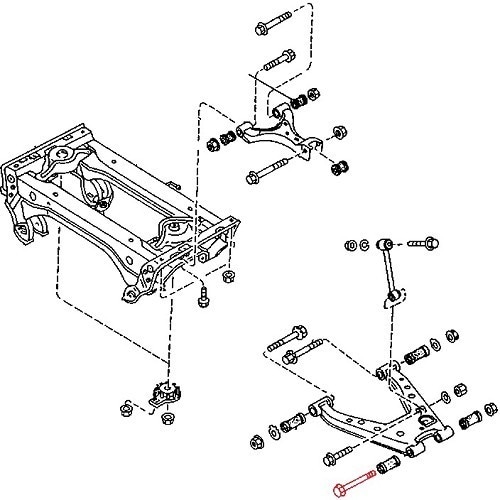  Vis de triangle de suspension inférieur arrière pour Mazda MX5 NA - Côté roue - MX15439-1 