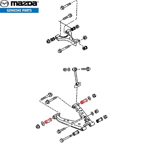  Silenciador interior traseiro de ossos inferiores para Mazda MX5 NB e NBFL - MX15470-1 