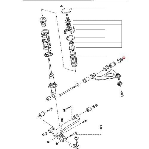  Tuerca de tornillo de la horquilla superior delantera para Mazda MX5 NA, NB y NBFL - MX15487-1 