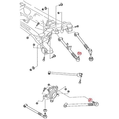     
                
                
    Soufflet de rotule de bras transversal de suspension arrière pour Mazda MX5 NC et NCFL - MX15583

