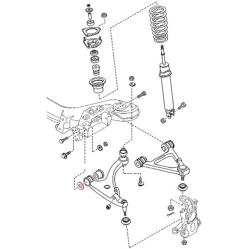  Rondelle caoutchoutée de triangle inférieur de suspension AV pour Mazda MX-5 NC NCFL - MX15616-1 