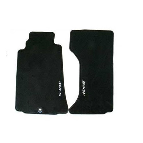  Paire de tapis luxe velours noir brodé MX-5 pour Mazda MX-5 NC - MX15904 