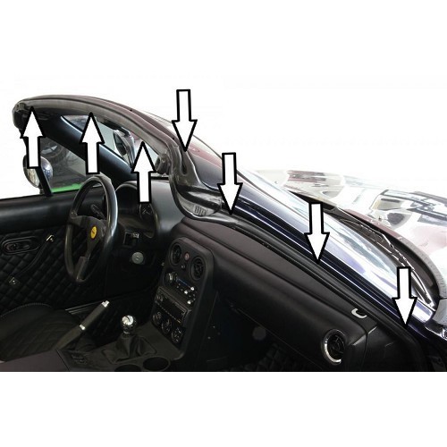  Estrutura do pára-brisas para vedação do compartimento de passageiros para Mazda MX5 NA - MX16292 