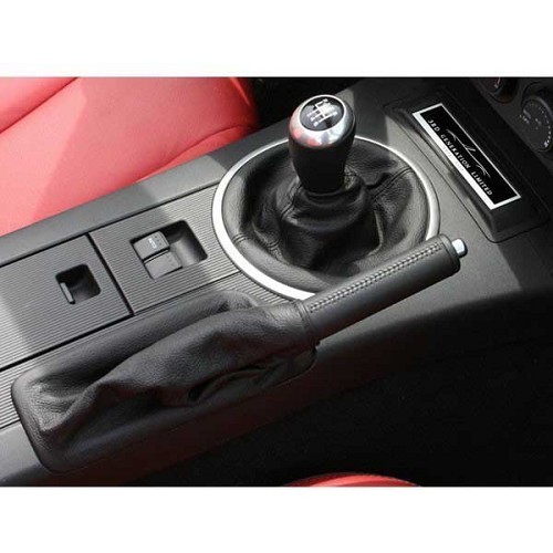 Black leather gear lever boot for Mazda MX5 NC and NCFL - MX17728 