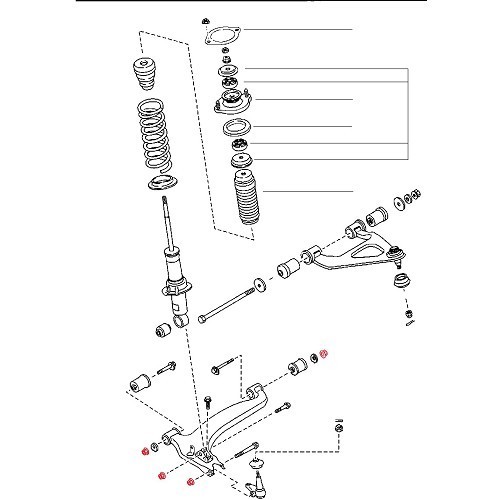  Porca polivalente para parafuso de fivela inferior para Mazda MX5 NB e NBFL - MX17851-2 