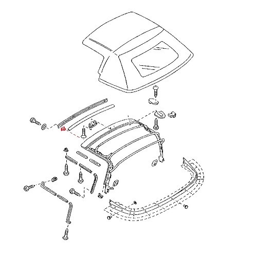  Clip de fixation de rail avant de capote pour Mazda MX5 NA - MX18139-1 