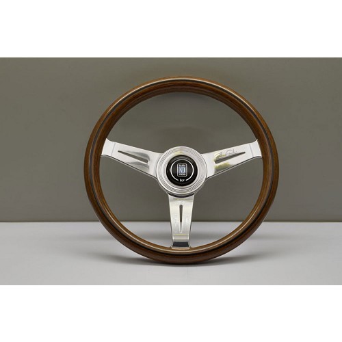  Nardi Classic Line mahogany wood steering wheel with polished aluminium spokes for Mazda MX5 NA, NB - diameter: 330 mm - MX25154 