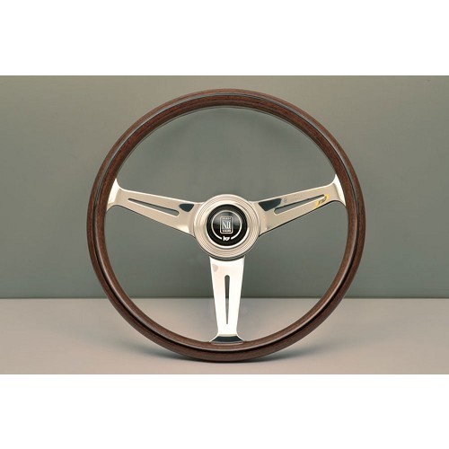  Nardi Classic Line mahogany wood steering wheel with polished aluminium spokes for Mazda MX5 NA, NB - diameter: 360 mm - MX25156 