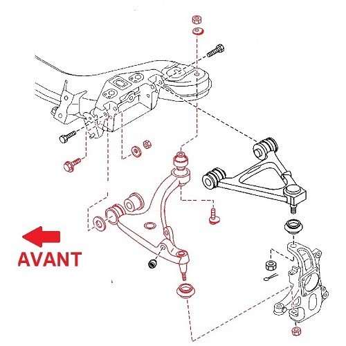  Triangle inférieur de suspension pour Mazda MX5 NC et NCFL - Avant gauche - MX26173-1 