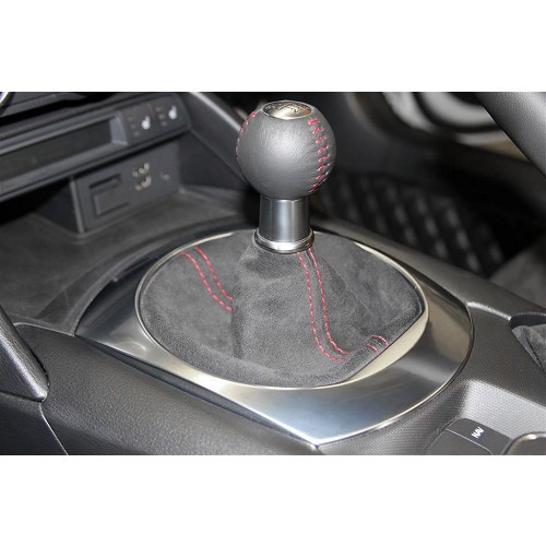 Alcantara gearshift gaiter with red stitching for Mazda MX5 ND - MX45001