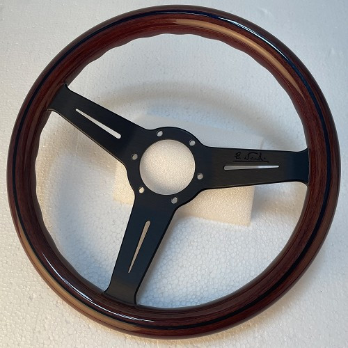 Nardi Classic 330 mm mahogany steering wheel with matt black spokes for Mazda MX5 NA & NB already fitted - MXX00002