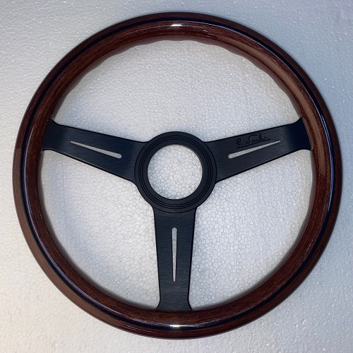 Nardi Classic 330 mm mahogany steering wheel with matt black spokes for Mazda MX5 NA & NB already fitted - MXX00002