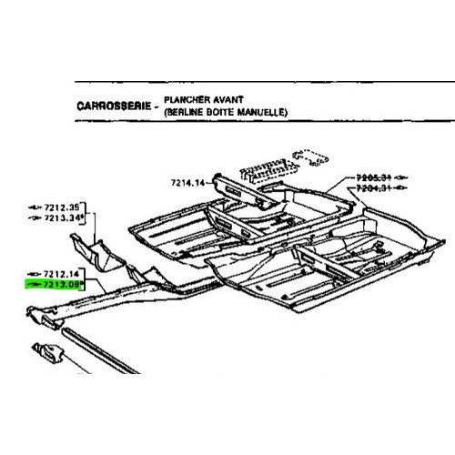     
                
                
    Right front spar for Peugeot 504 (09/1968-10/1980) - PE00119
