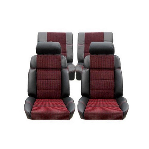     
                
                
    Coperture complete su misura Quartet con contorni in pelle antracite per Peugeot 205 GTI - PE00124
