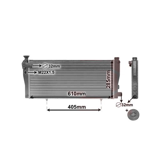 Radiatore acqua motore per Peugeot 205 - 610x285x33mm - PE70031