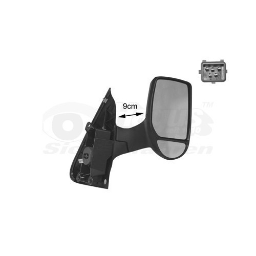  Right-hand wing mirror for FORD TRANSIT Minibus, TRANSIT Platform Van Platform/Chassis, TRANSIT Van, TRANSIT MK-7 Platform Van Platform/Chassis, TRANSIT MK-7 Minibus, TRANSIT MK-7 Van, TRANSIT TOURNEO - RE00904 