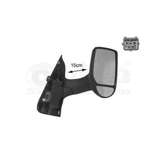  Right-hand wing mirror for FORD TRANSIT Minibus, TRANSIT Platform Van Platform/Chassis, TRANSIT Van, TRANSIT MK-7 Platform Van Platform/Chassis, TRANSIT MK-7 Minibus, TRANSIT MK-7 Van, TRANSIT TOURNEO - RE00908 